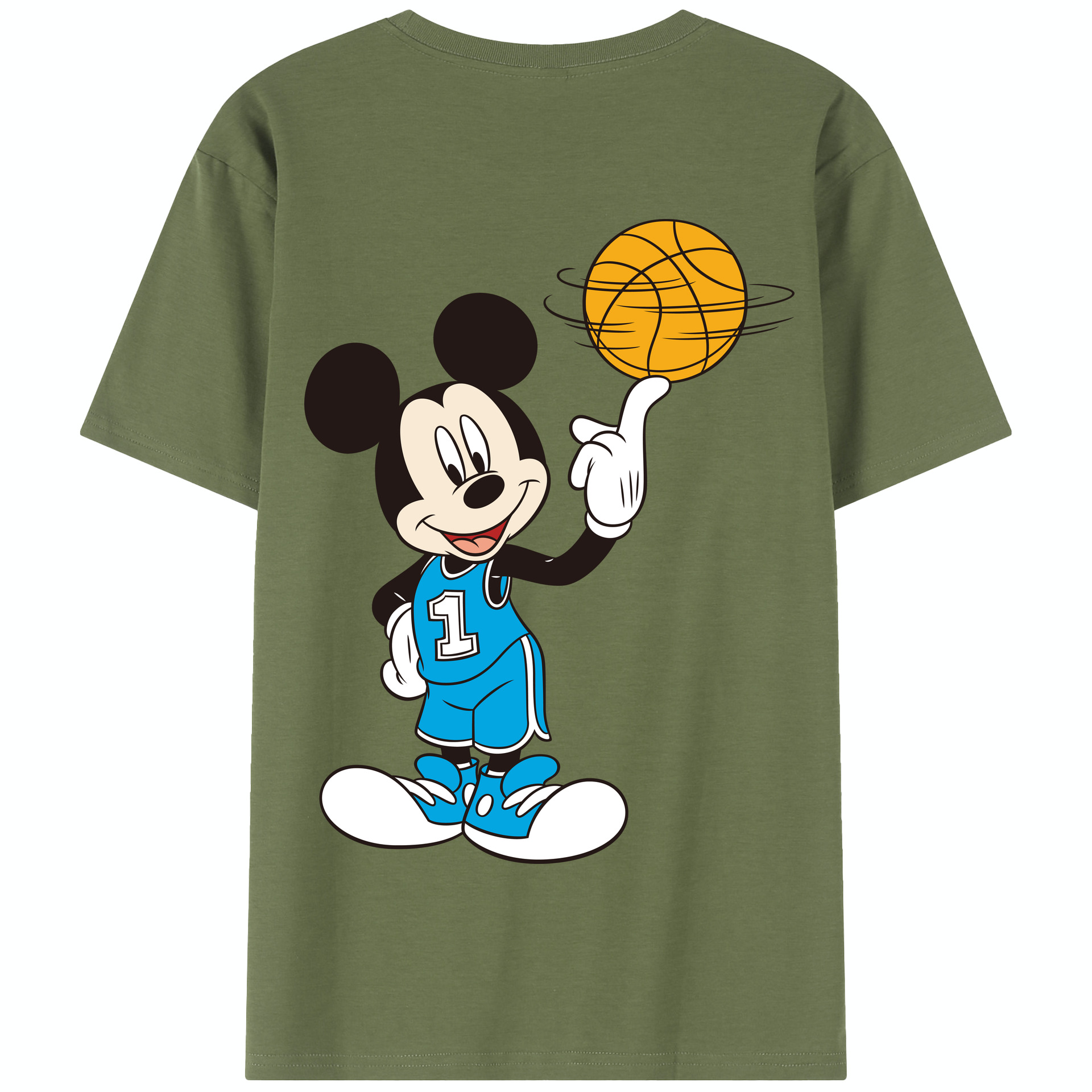 （画像用） ミッキーマウス Mickey Mouse 綿100％半袖Tシャツ（背面プリント）
